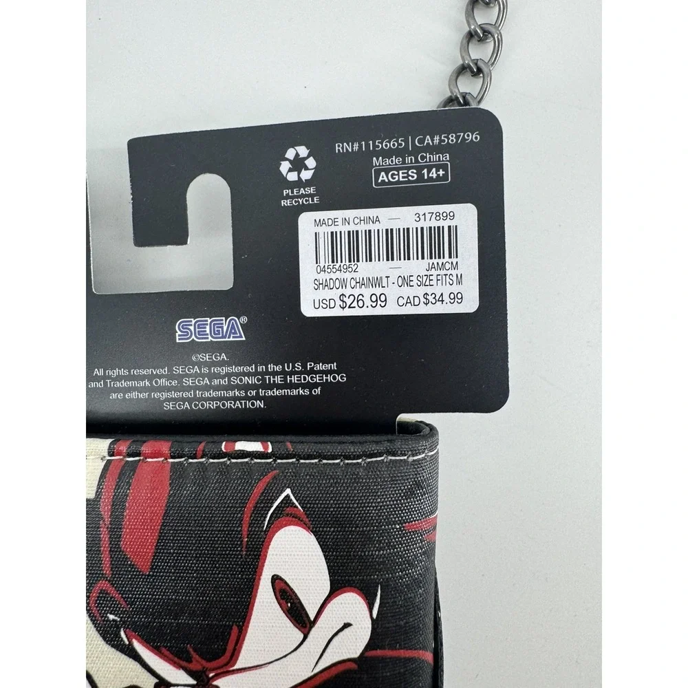 Shadow the Hedgehog Chain Wallet - Sonic the Hedgehog NWT